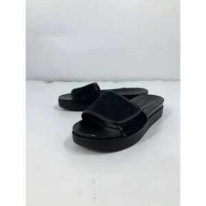 Zara‎ Women's Furry Adjustable Strap Small Platform Slides Size 6.5